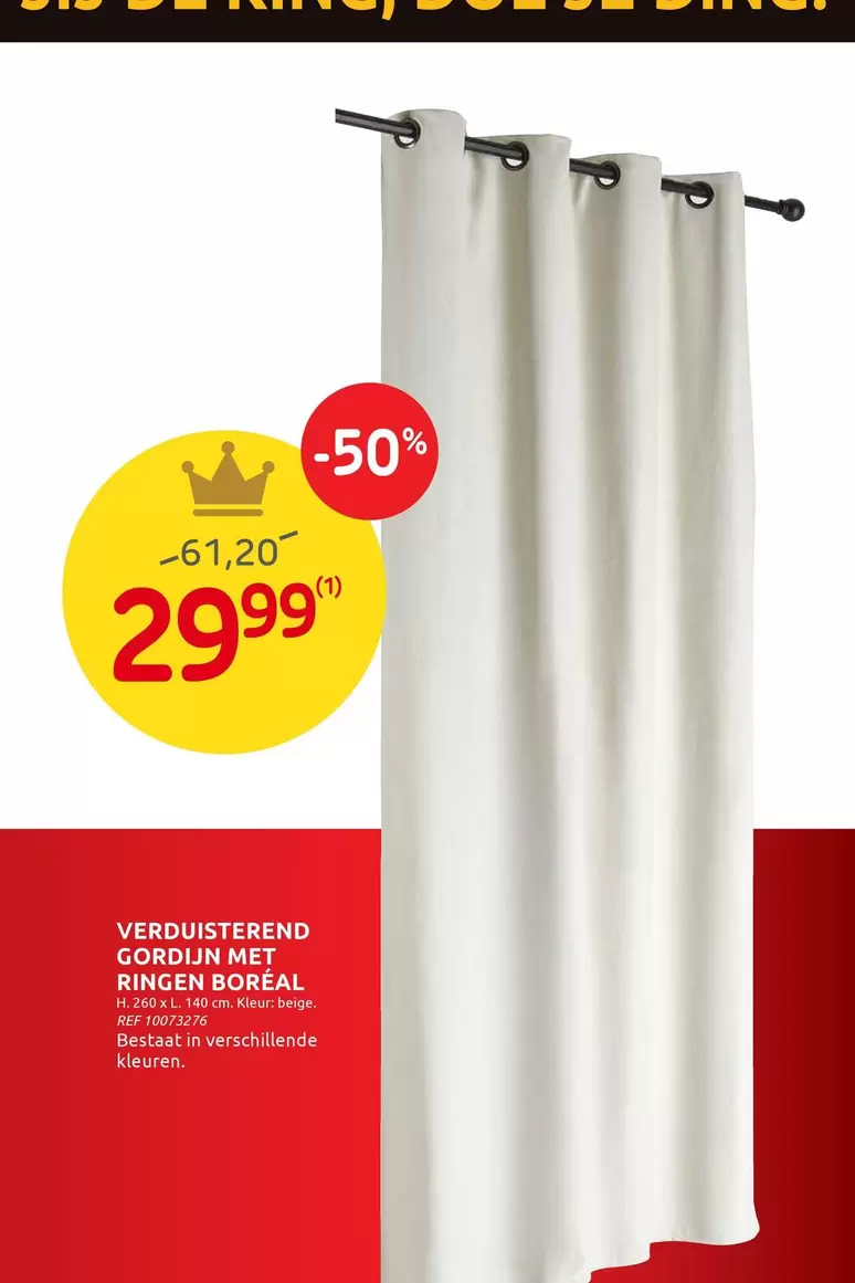 Verduisterend gordijn met ringen
