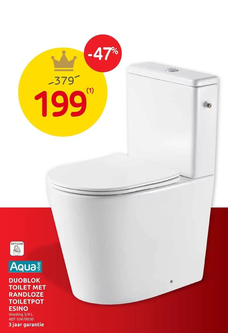 DUOBLOK TOILET MET RANDLOZE TOILETPOT