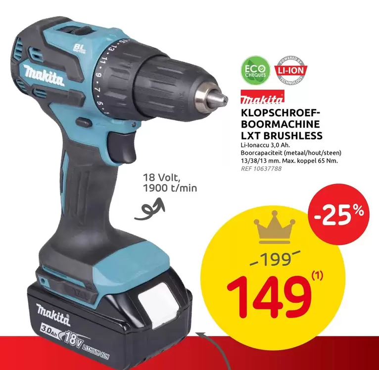 KLOPSCHROEFBOORMACHINE LXT BRUSHLESS