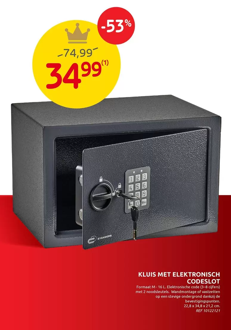De - Kluis met elektronisch codeslot