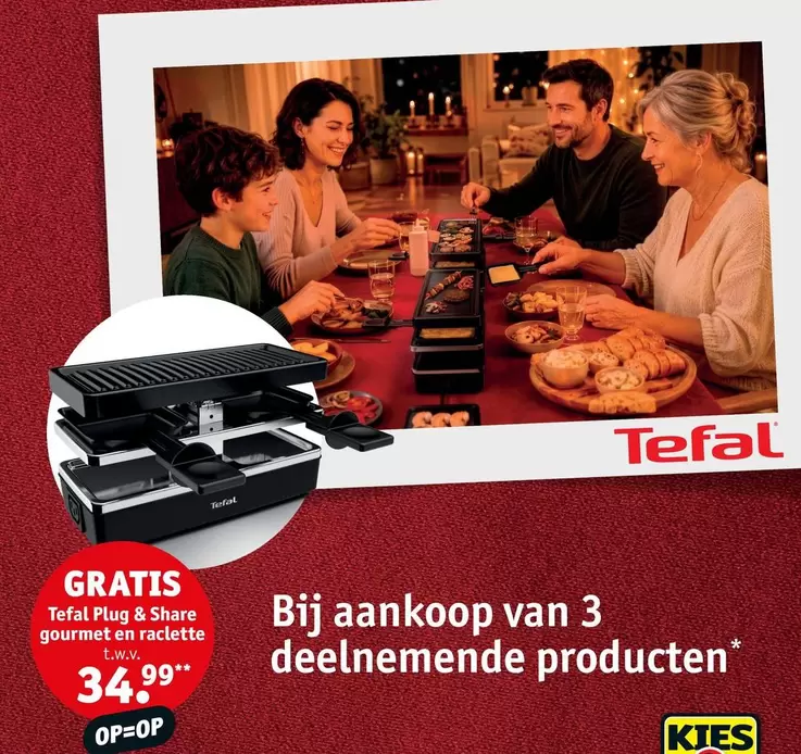 Tefal Plug & Share gourmet en raclette