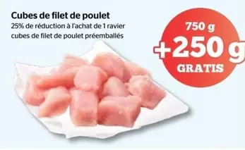 De - Cubes de filet de poulet préemballés